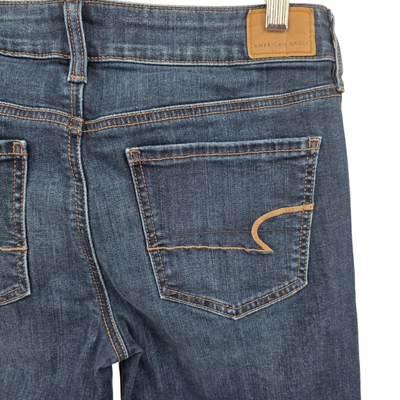 American Eagle Denim Jeans Womens Size 6 Dark Wash Super Stretch Bootcut‎ - Picture 4 of 7